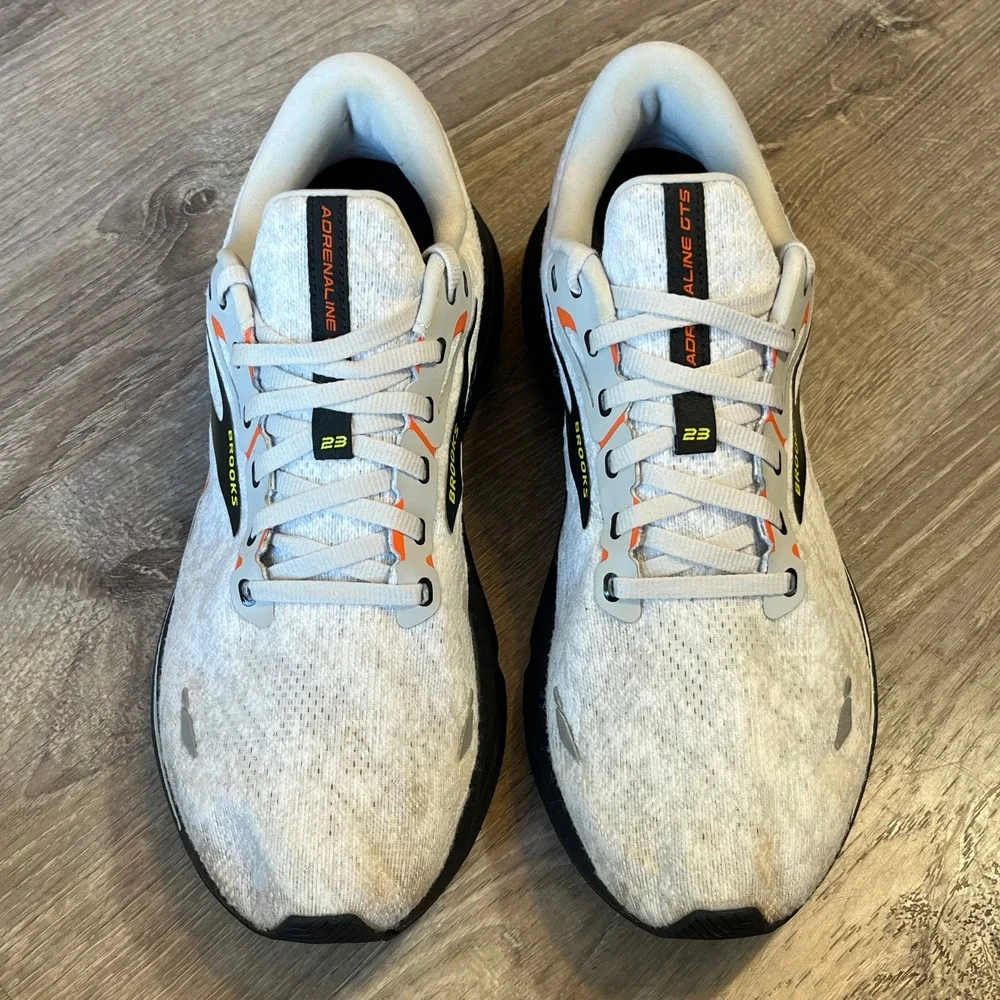 Brooks Adrenaline GTS 23 Mens Running Shoes Grey Orange 1103911D017 Size 11.5